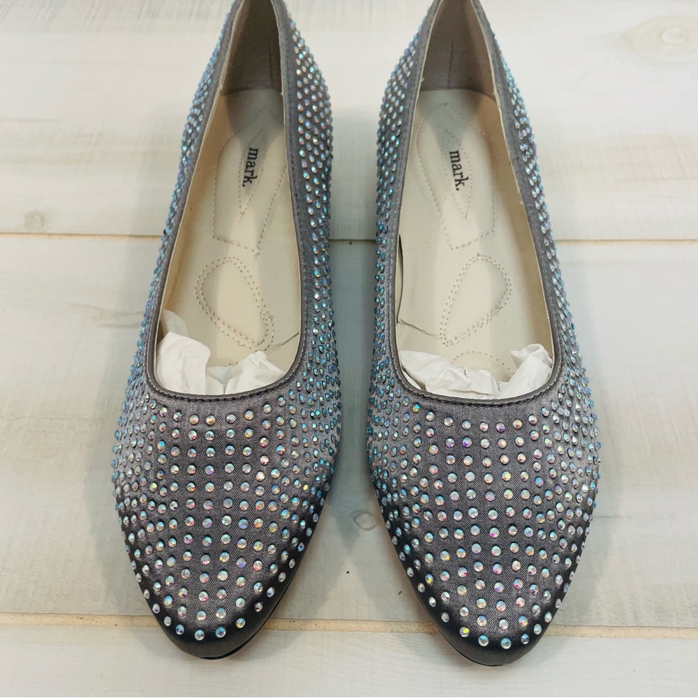 NEW Mark Silver Stud Slip On Shoes, Sz 8 - Picture 1 of 9